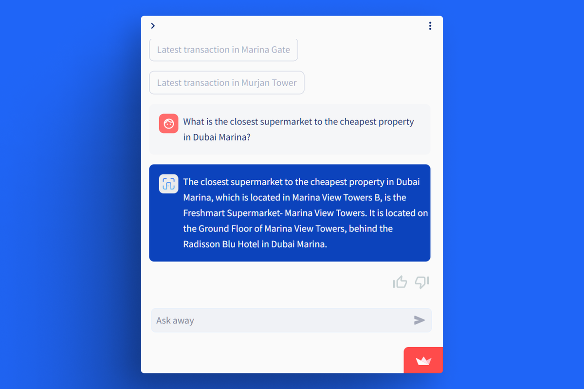 A screenshot of Viewit AI conversation