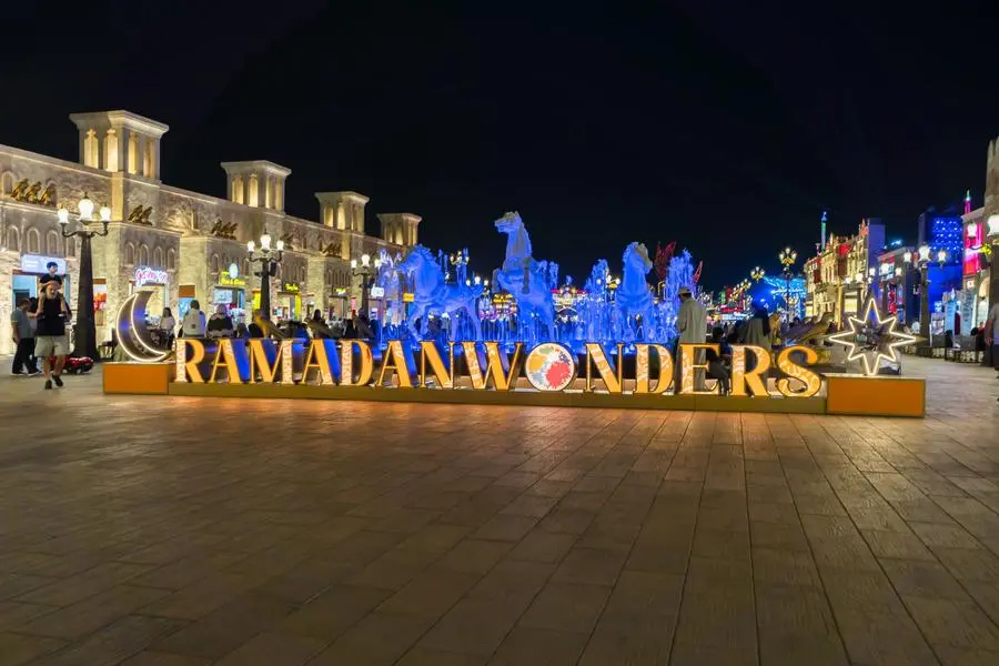 Ramadan Wonders market in Global Village in Dubai right at the main entrance of the park
